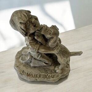 Vintage 1979 Hallmark Pewter Little Gallery Phil Kraczkowski Figure Boy & Dog